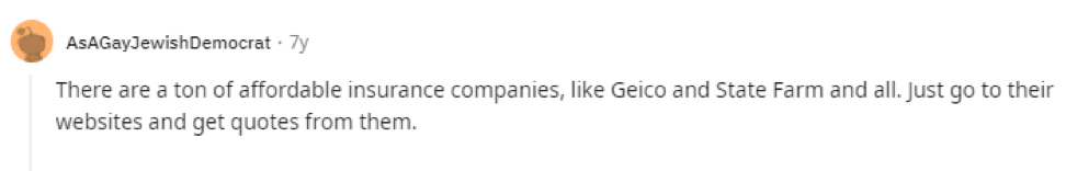 Reddit advice on shopping around for car insurance quotes